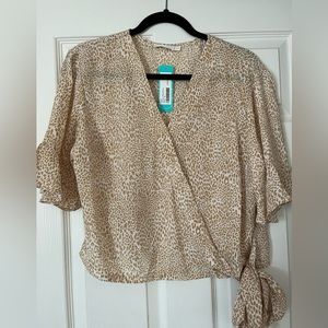 Lush Cheetah Wrap Blouse!